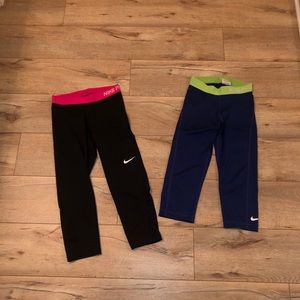 Two Nike Capri leggings
